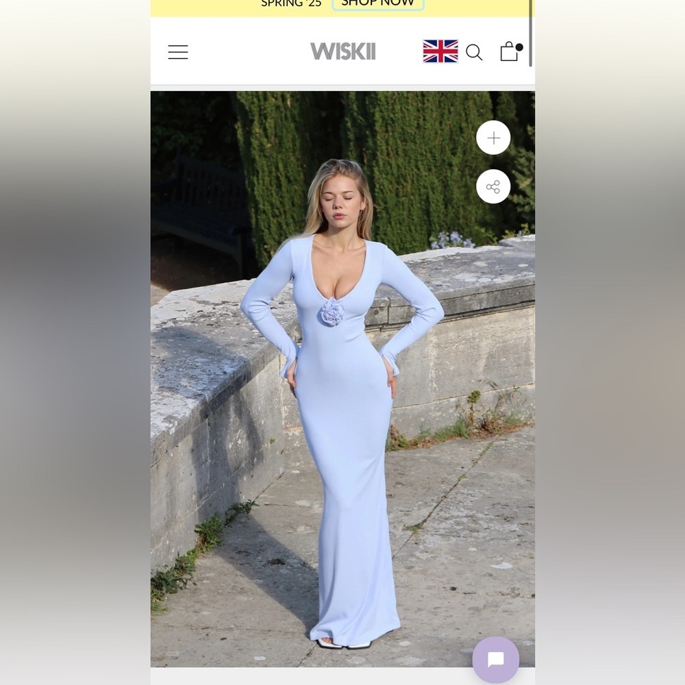 Elegant Blue Long Sleeve Dress